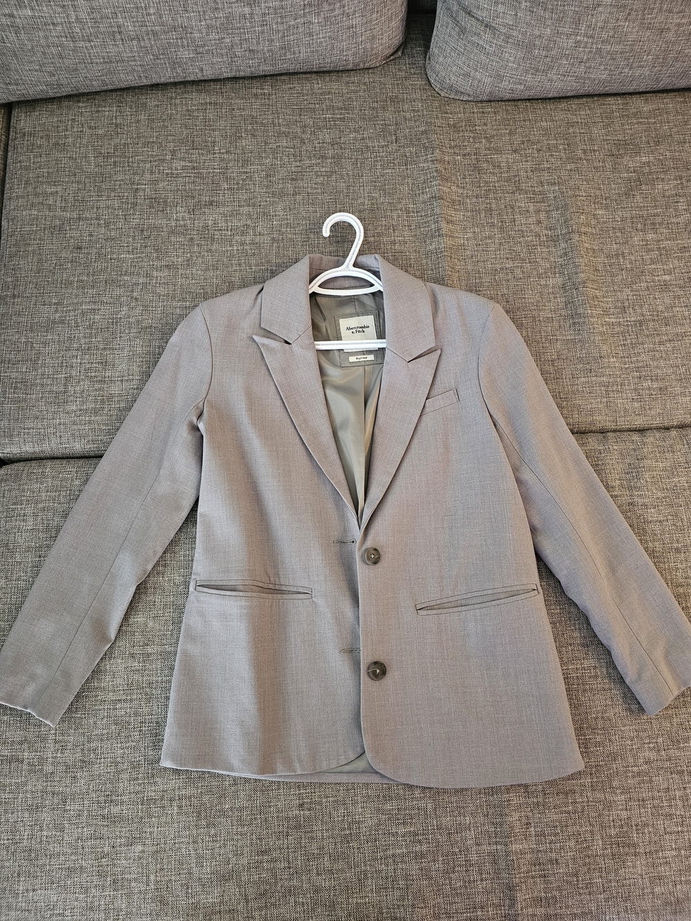 Abercrombie & Fitch Tailored Light Gray Women's Blazer